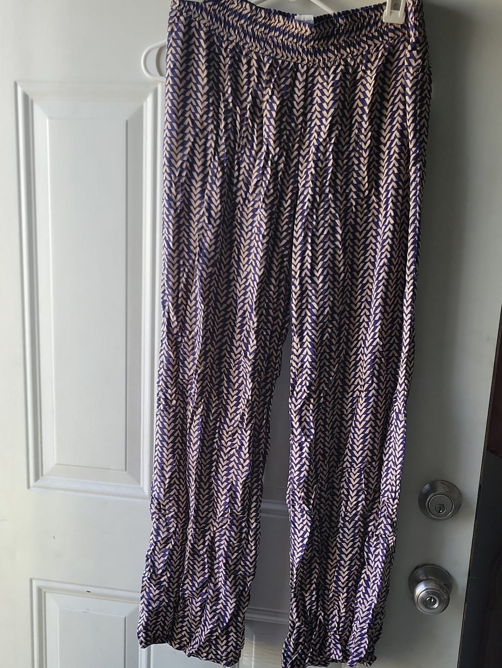 Joe B Women’s Patterned Wide-Leg Pants in Purple and Cream